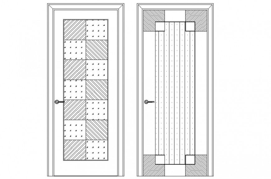 Door elevation and section detail dwg file