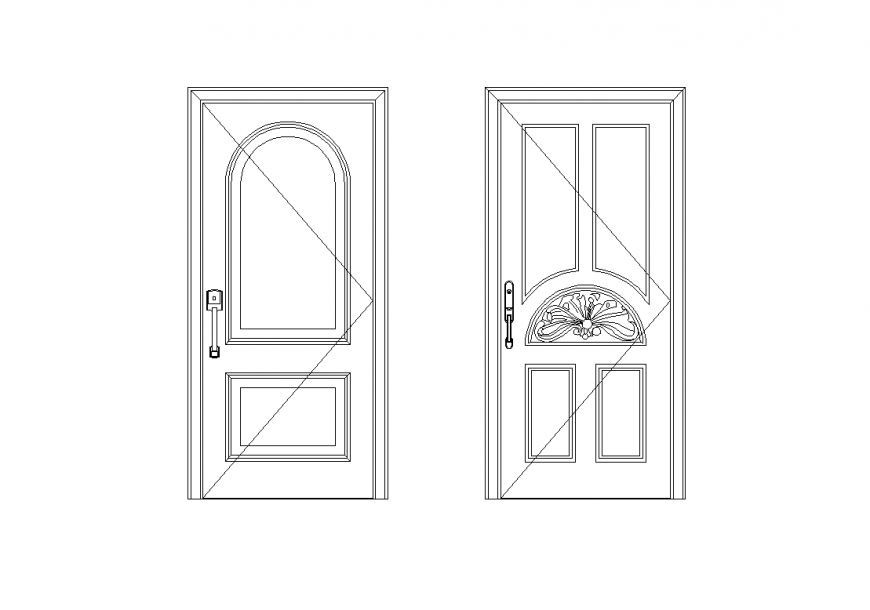 Door elevation design with its block view dwg file