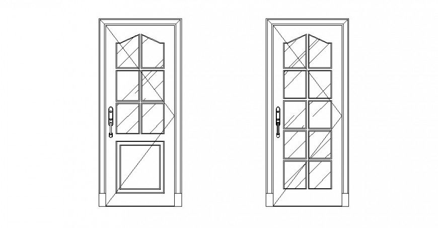 Door elevation drawings detail 2d view autocad software file