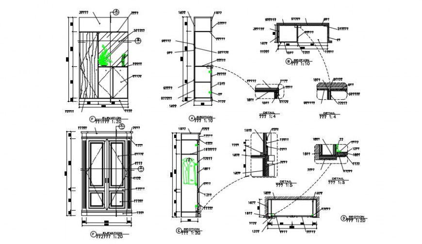 Door for restaurant elevation and installation drawing details dwg file