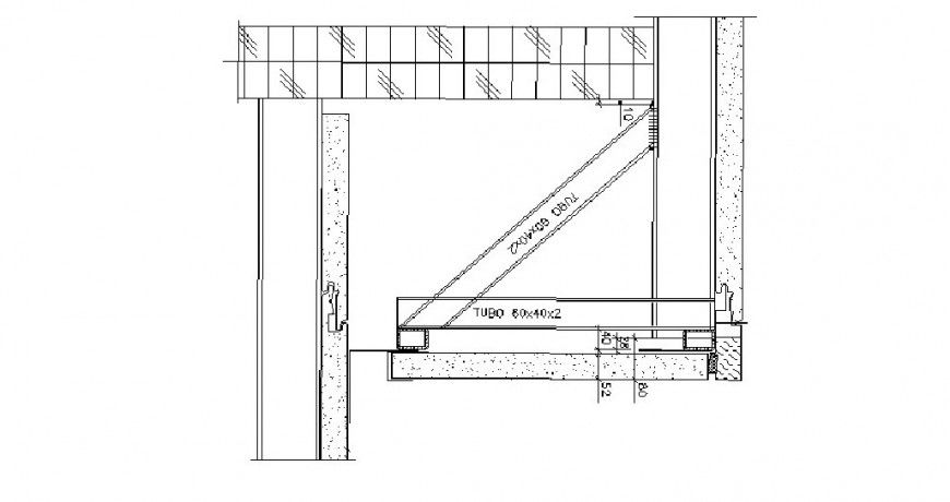 Door frame and coupling structure cad drawing details dwg file