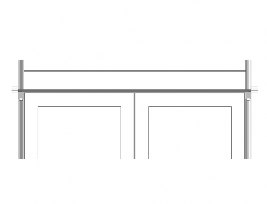 Door frame front elevation cad block details dwg file