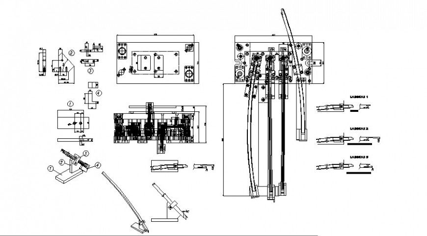 Door frames, spare-parts and installation cad drawing details dwg file