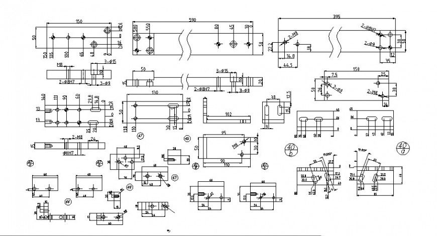 Door frames section and installation cad drawing details dwg file