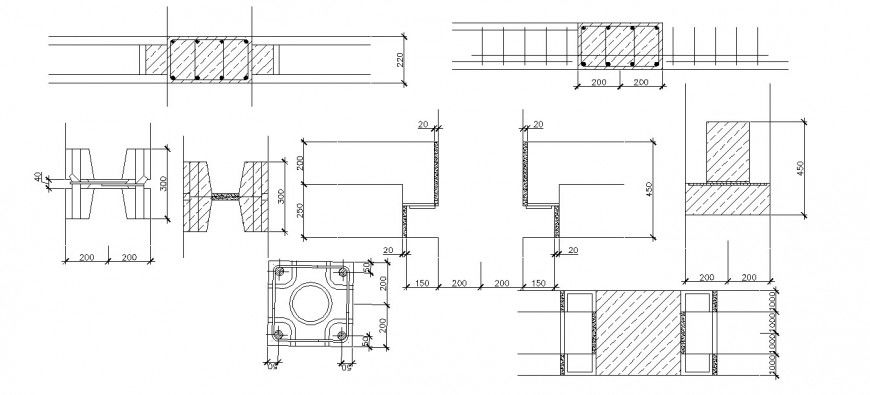 Door framing, coupling and installation cad drawing details dwg file