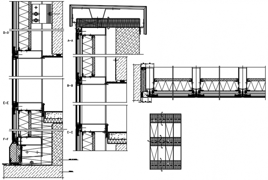 Door framing and carpentry cad drawing details dwg file