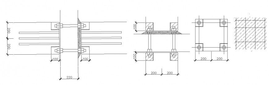 Door framing and installation auto-cad drawing details dwg file