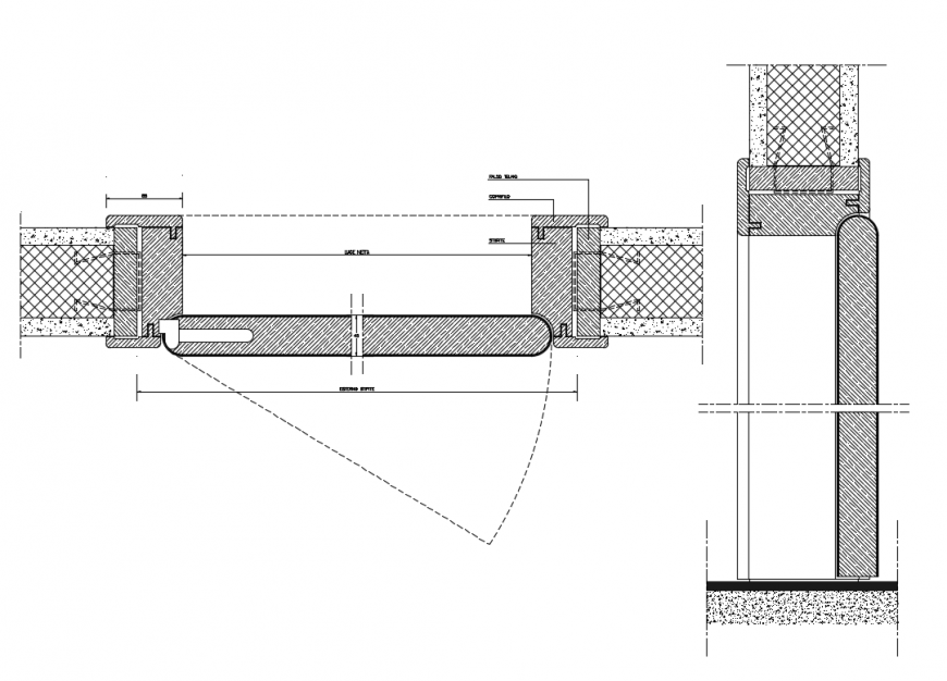 Door installation and joints cad drawing details dwg file