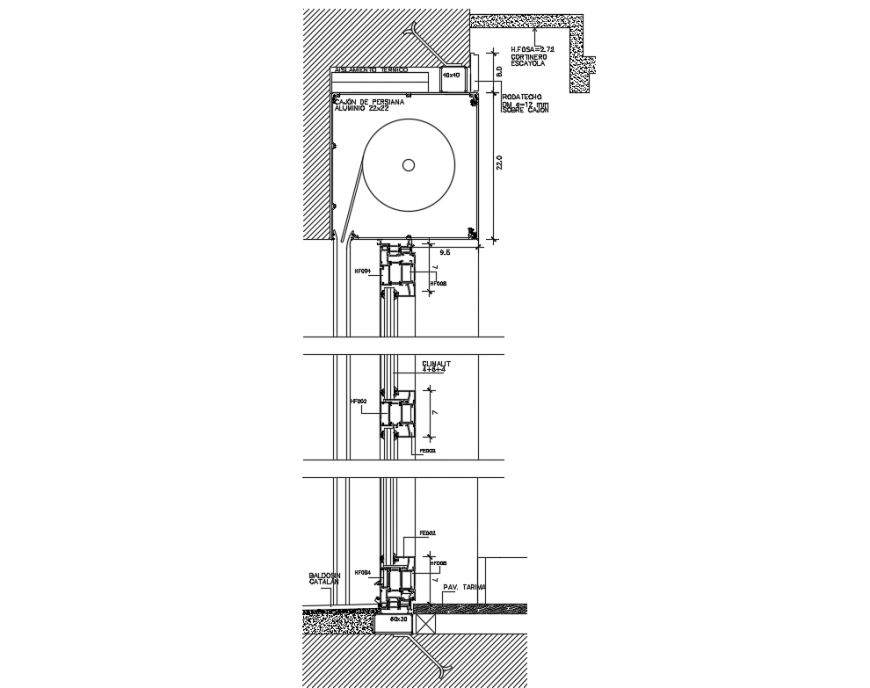 Main Hall Door Installation CAD Drawing with Detailed Layout