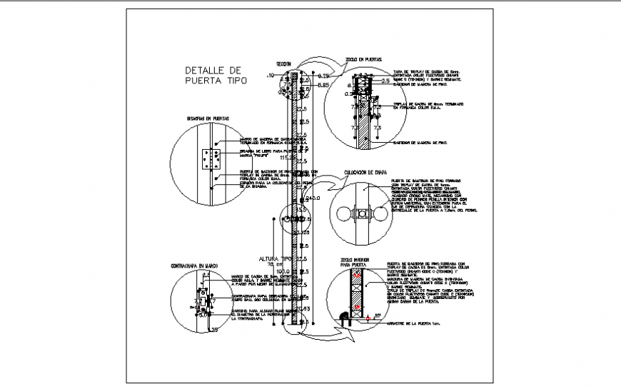Door installation wooden opening details dwg file