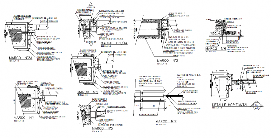 Door jamb section detail drawing in dwg file.