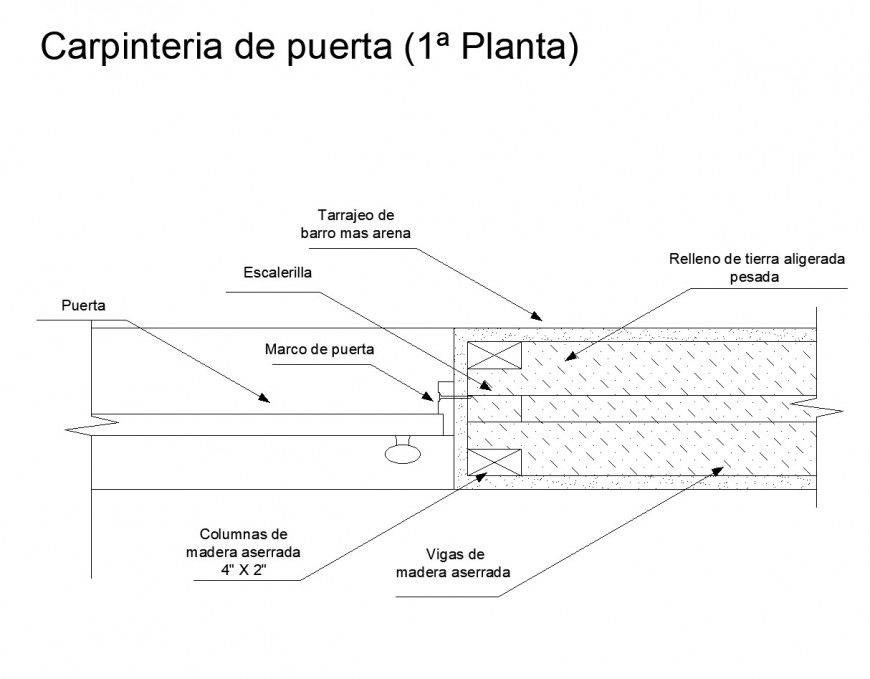 Door joinery section plan layout file