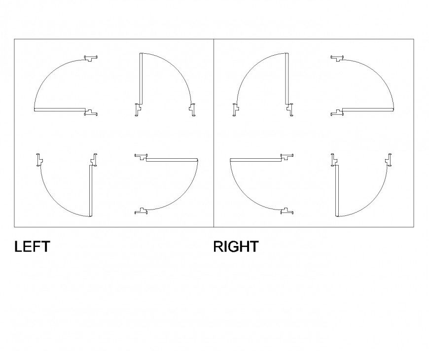 Door left and right CAD blocks dwg file