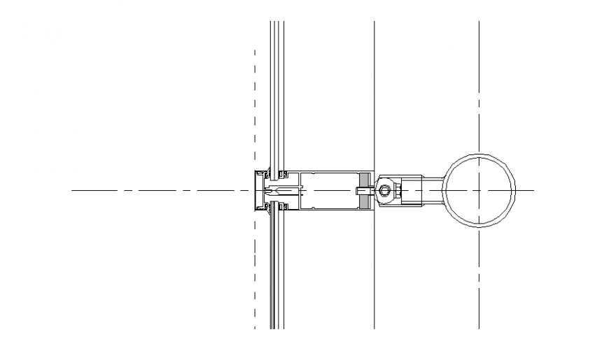 Door lock section plan autocad file