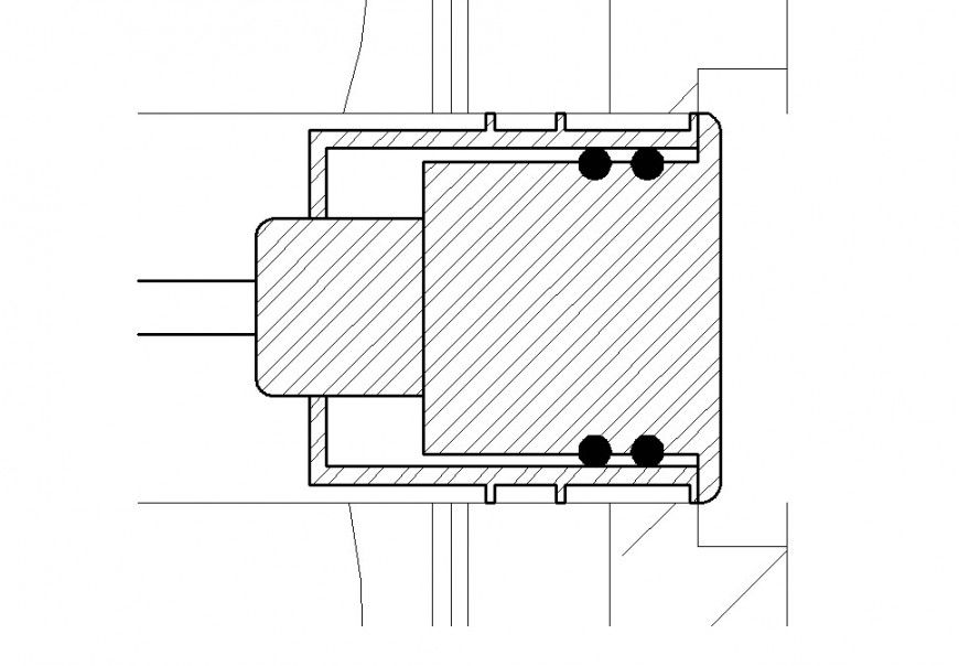 Door lock system section plan autocad file
