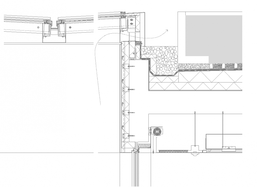Door lock system section plan detail dwg file