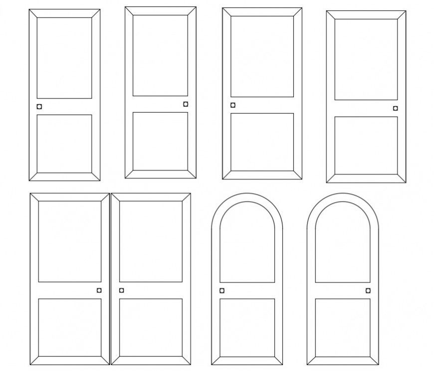 Door model elevation cad block file