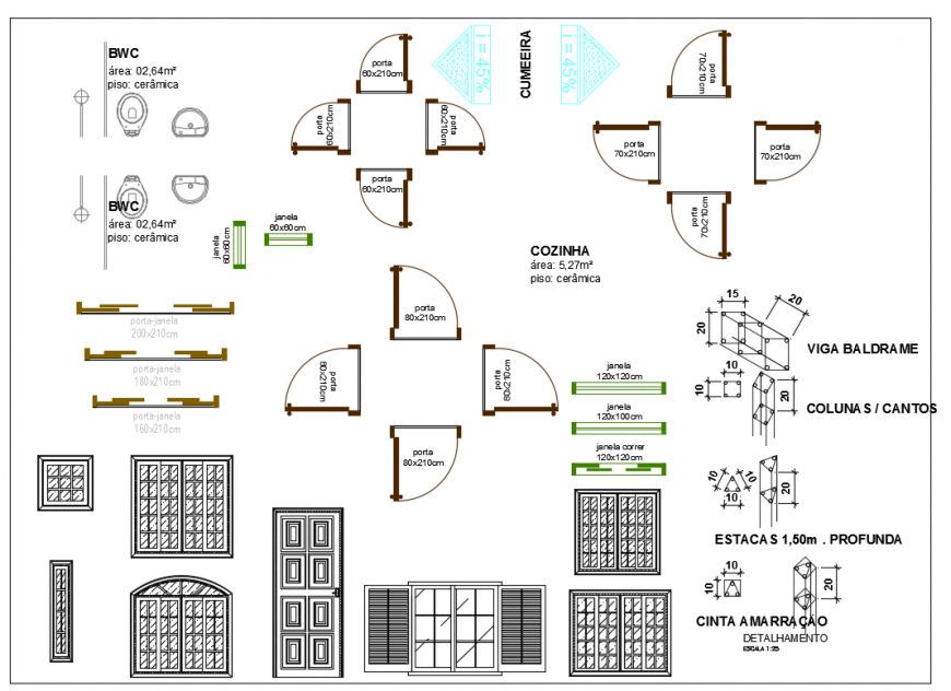 Door Plan & Elevation Block Symbol design