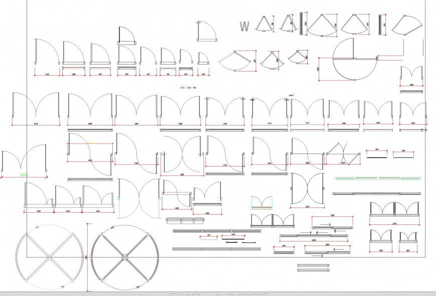 Door plan and section detail dwg file