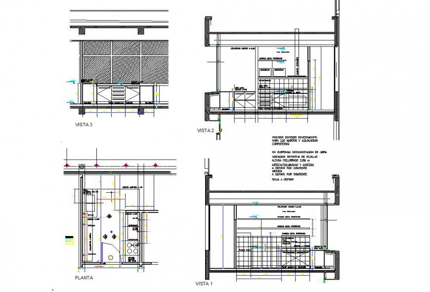 Door plan and sectional detail 2d view CAD block autocad file