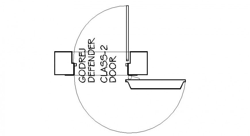 Door standard logo and symbol with wall support in AutoCAD