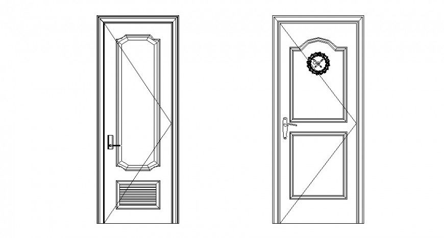 Door units design details elevation 2d view autocad software