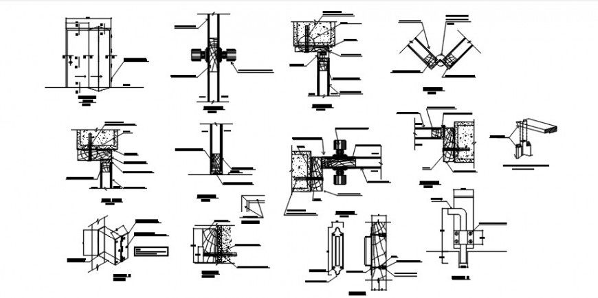 Door units drawings 2d view elevation and section dwg file