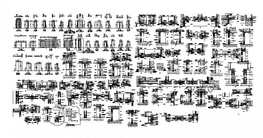 Door units drawings with section details 2d view autocad file