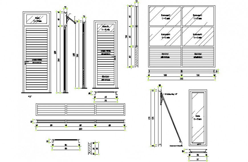 Door window blocks CAD drawings details in autocad file