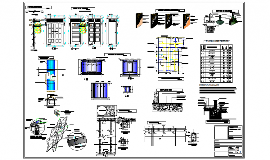Door window detail drawing of Health building design drawing