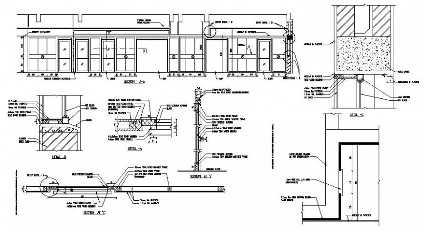 Door window units drawings sectional details in autocad software