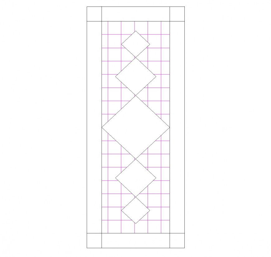Door wooden elevation plan layout file