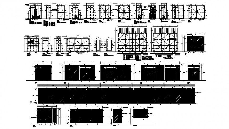 Doors and windows elevation and installation details of hospital building dwg file
