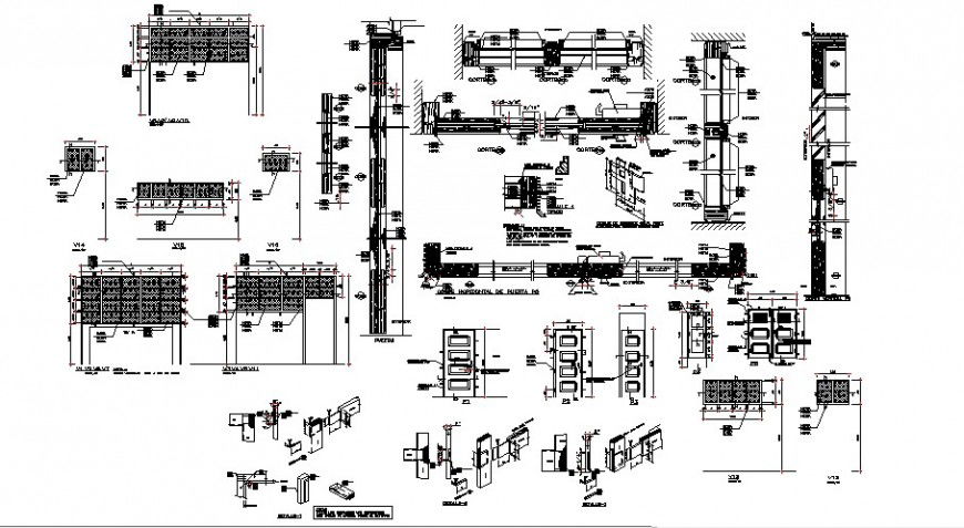 Doors and windows elevation and installation details of school dwg file