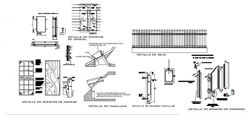 Doors and windows elevation and installation for hospital building dwg file