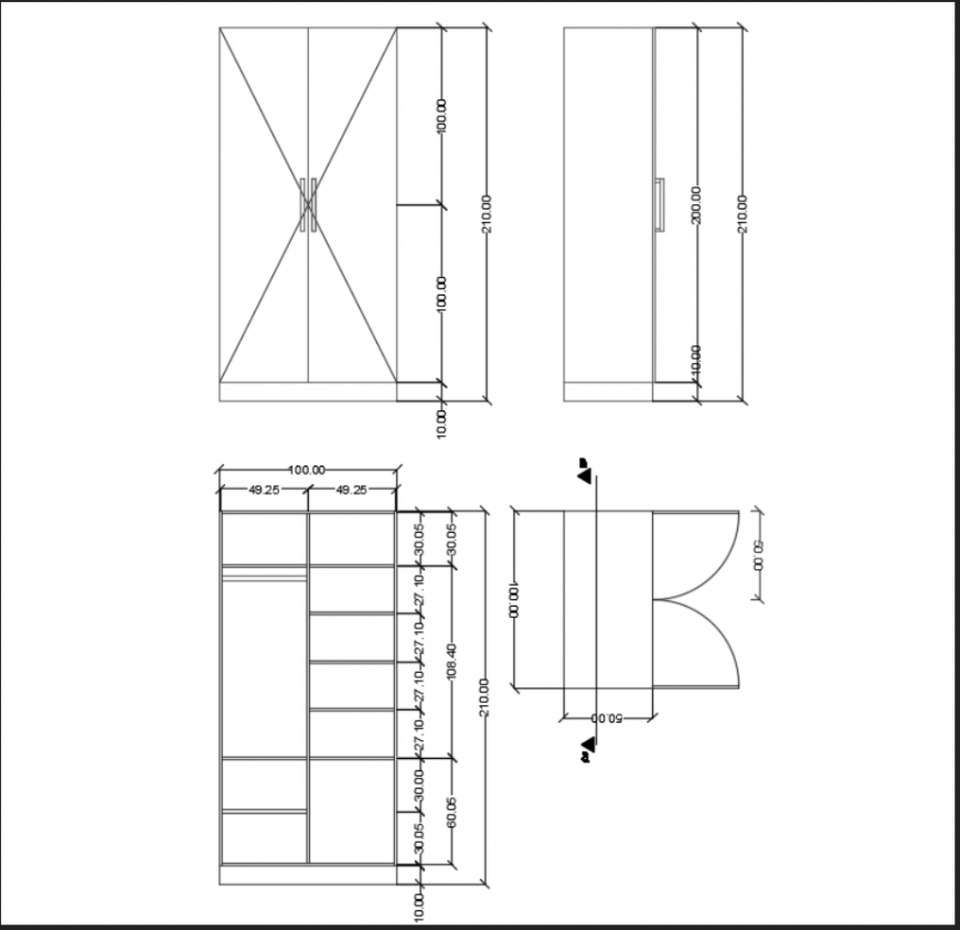 Doors closet cad blocks details dwg file