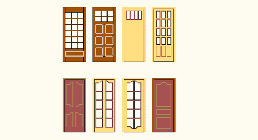 Doors traditional detail elevation layout file