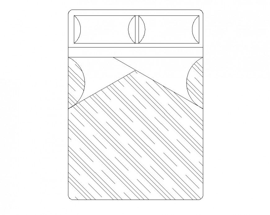 Double-Bed CAD furniture blocks 2d view layout file in dwg format