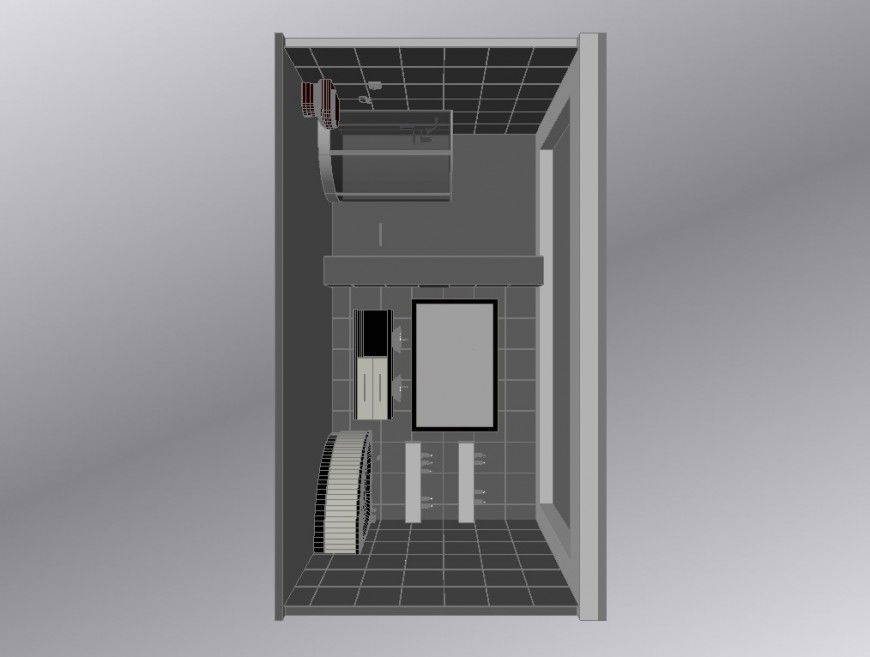 Double bathroom 3d drawing and interior details dwg file