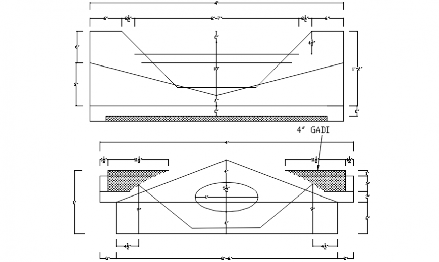 Double bed front and back elevation block cad drawing details dwg file