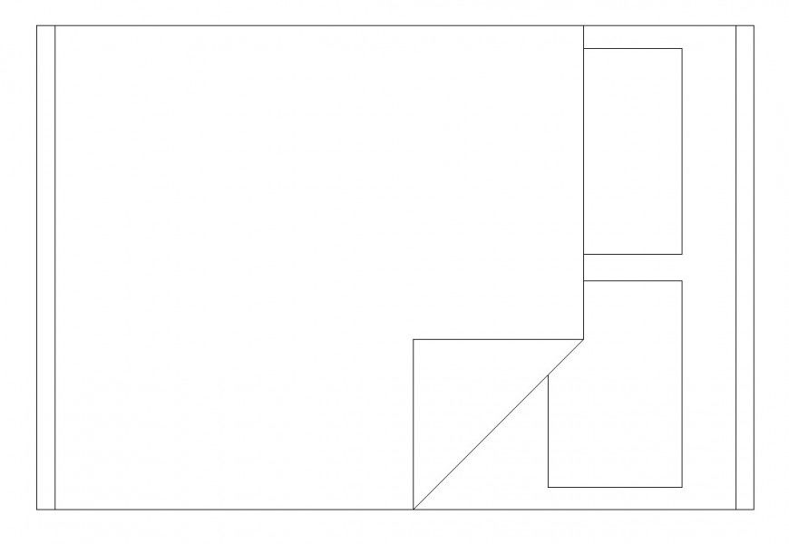 Double bed plan drawing in dwg file.
