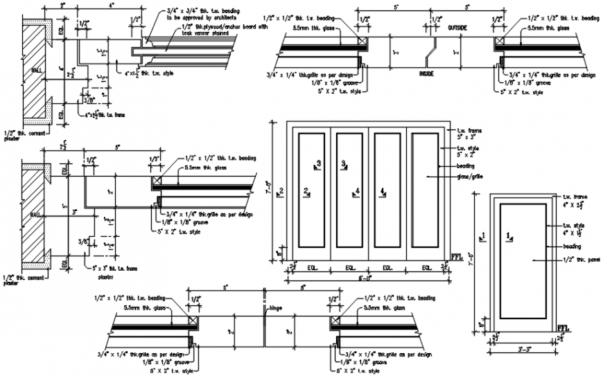 Double bed sectional and wardrobe detailing