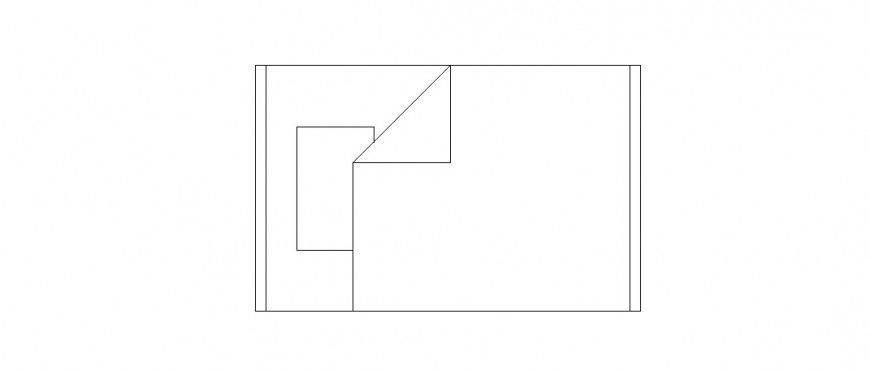 Double bed simple 2d elevation block details dwg file
