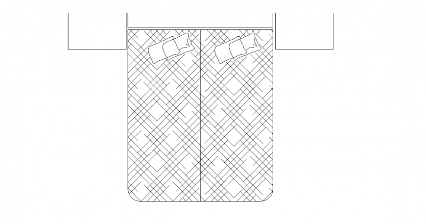 Double Bed Top View Block Detail