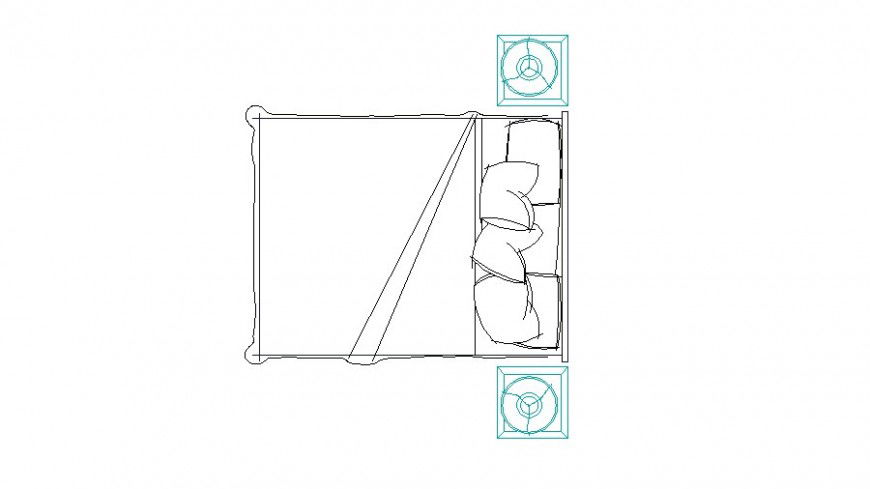 Double bed top view elevation 2d block cad drawing details dwg file