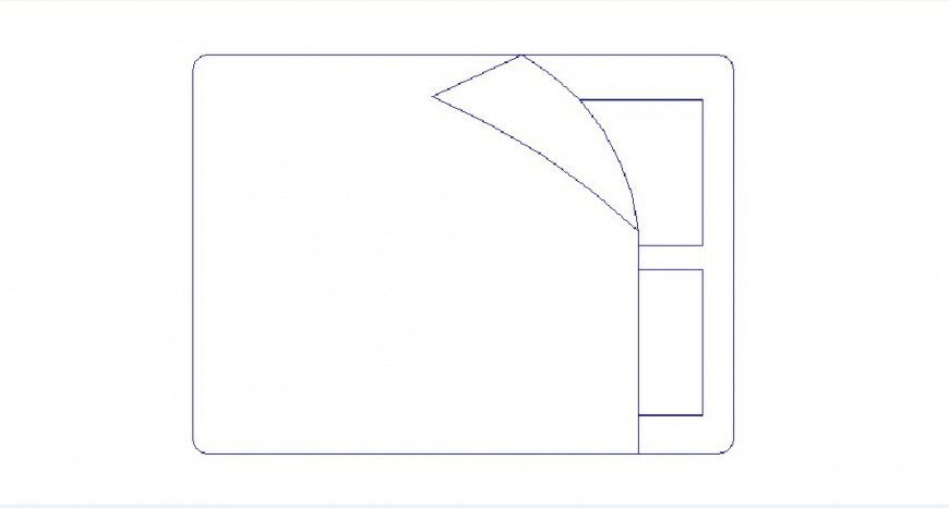 Double bed top view elevation 2d model cad drawing details dwg file