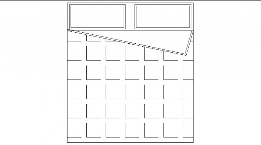 Double bed top view elevation block drawing details dwg file