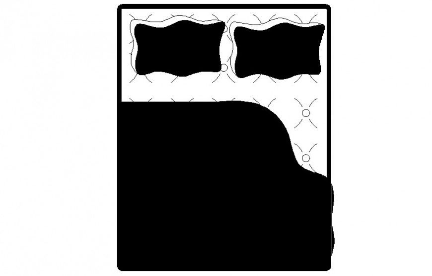 Double bed units detail 2d drawing in autocad software