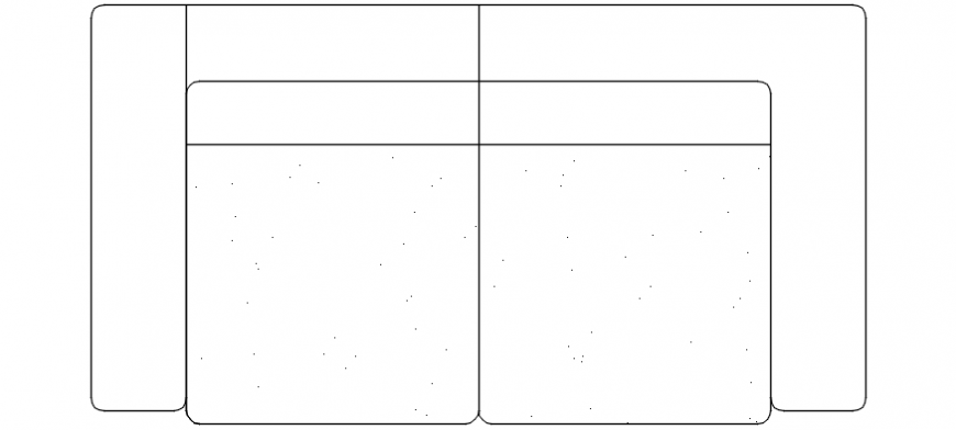 Double chaired sofa set 2d elevation block drawing details dwg file