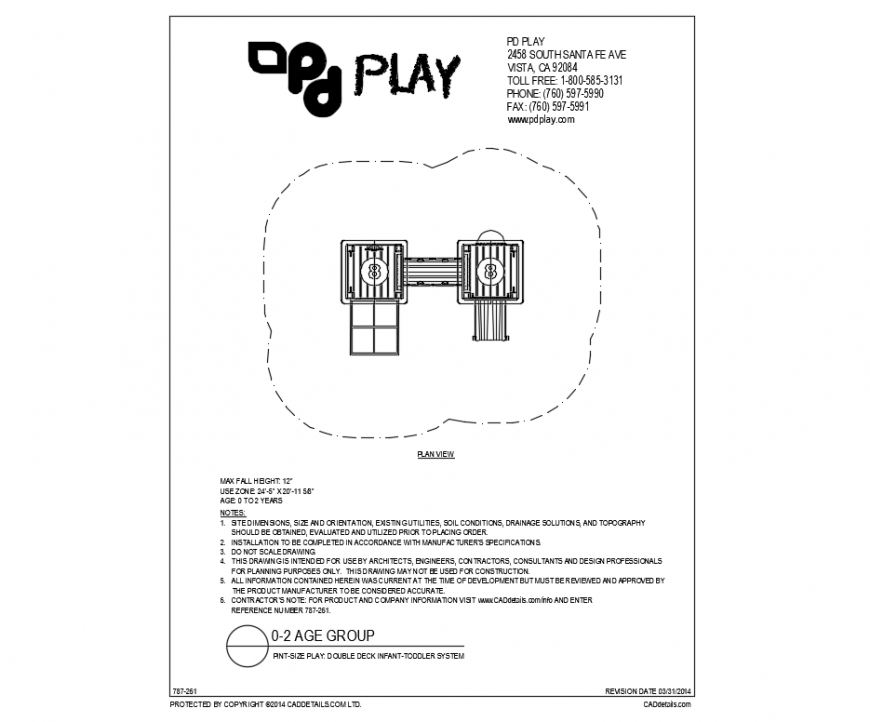 Double deck infant toddler train play equipment details dwg file